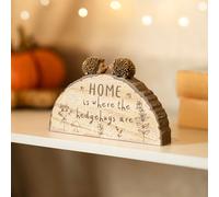 Marco Paul Wooden Hedgehog Sign Mental Ornament Hedgehog Ornament in Brown Marco Paul Brown