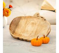 Marco Paul Wooden Pumpkin decorative Tray - Large Durable Pumpkin Decorations for Home Decor Wooden Tray perfect as a trinket dish, jewellery dish, key tray or as a food serving tray (Pumpkin Tray)