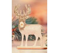 Marco Paul Wooden Stag Christmas Ornament in Brown Marco Paul Brown