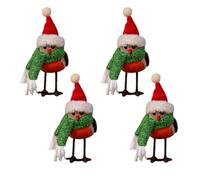 Marco Paul Christmas Tree Decorations - 4 Pack Robins Plush Felt Hanging Xmas Set for Tree