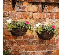 Marco Paul X2 14" Dark Rattan Hanging Baskets in Bronze | Size: 1 Pack Marco Paul Bronze 1 Pack