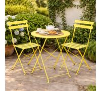 Marco Paul Yellow 3 Piece Folding Outdoor Bistro Set in Bright Yellow Marco Paul Bright Yellow