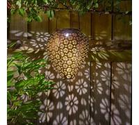 Marco Paul Zahra Hanging Lantern Bronze Large Silhouette Style Solar Powered Hanging Lantern Indoor Or Outdoor Light Garden Home Bar Café Vintage Look Lighting Patio Decorative Light