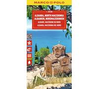 Marco Polo Albania and North Macedonia Travel Map: Detailed Road Map for Road Trips with Top Sights and Scenic Routes (Folded Map)