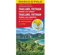 Marco Polo Thailand, Vietnam, Laos, Cambodia Road & City Tour Map: Semi-Gloss Full Color 1 : 2,500,000