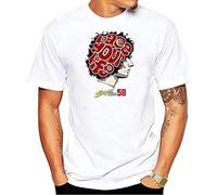 Marco Simoncelli 58 Men's T Shirt Short Sleeve Crew Neck Tshirt Tee-Shirt Guy White