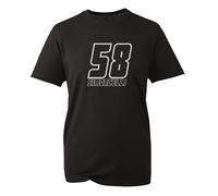 Marco Simoncelli 58 MotoGP Rider T-Shirt 100% Cotton, Classic Fit, Racing Fan Apparel, Unisex Tee- Black (Size-L)