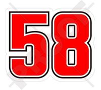 Marco SIMONCELLI 58 Motorcycle Racing 2" (50mm) Vinyl Bike-Helmet Sticker, Decal