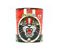 Marco Simoncelli Helmet Mug - Motorbike Racing - Red Yellow Jaguar - Coffee & Tea - Supersic 58 - Classic Motorcycle - Art - Moto - Superbikes - Gift Ideas - GP - Cup - Legacy Legends