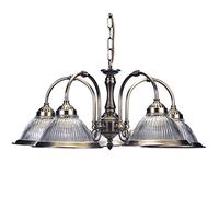 Marco Tielle New York Diner 5-Arm Ceiling Light iin Antique Brass