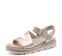 MARCO TOZZI by Guido Maria Kretschmer women’s sandal soft Feel Me footbed soft lining fashionable, metallic (PLATINUM), 7 UK