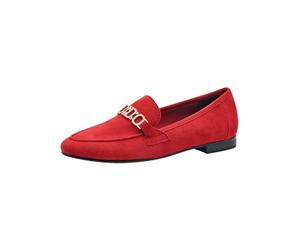 MARCO TOZZI by Guido Maria Kretschmer Women's Elegant Leather Loafer with Heel, red, 5 UK