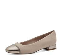 MARCO TOZZI Ladies Glitter Detail Ballet Flats Small Heel, Dune Comb, 6 UK