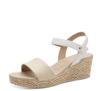 MARCO TOZZI Ladies Leather Rich Summer Wedge Sandals, Taupe, 7 UK