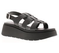 Marco Tozzi Marin Womens Black Leather Wedge Sandals, Size: 7