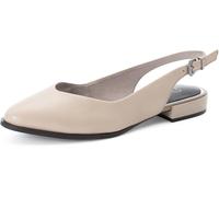 MARCO TOZZI Women Ballerinas Soft Feel Me Footbed Leather Soft Lining Pointed, Beige (Taupe), 6 UK