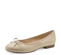 Marco Tozzi Women Ballet Flats Soft Feel Me Footbed Soft Lining Vegan Modern, Beige (Nature), 5.5 UK