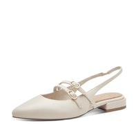 MARCO TOZZI Women Ballet Flats Soft Feel Me Footbed Soft Lining Vegan Pointed, Beige (Cream), 6 UK