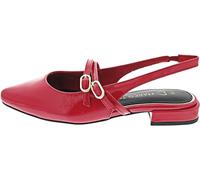MARCO TOZZI Women Ballet Flats Soft Feel Me Footbed Soft Lining Vegan Pointed, red (RED Patent), 4 UK