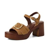 MARCO TOZZI Women Sandal soft Feel Me footbed Leather Modern, beige (NATURE), 5.5 UK