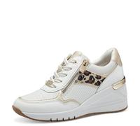 MARCO TOZZI Women Sneaker Soft Feel Me Removable Footbed Soft Lining Vegan Stylish, White (White/Dune), 5.5 UK