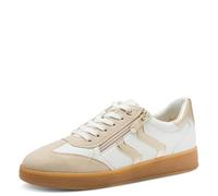 MARCO TOZZI Women Sneakers Soft Feel Me Removable Footbed Soft Lining Vegan Modern, White (White/Gold), 7 UK