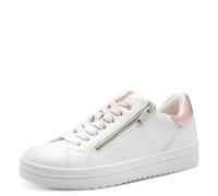 MARCO TOZZI Women Sneakers Soft Feel Me Removable Footbed Soft Lining Vegan Modern, White (White/Powder), 7.5 UK