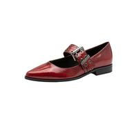 MARCO TOZZI Women's Ballerinas 2-22128-45 Ballet Flat, Dk Red Pat, 6 UK