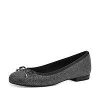 MARCO TOZZI Women's 2-22136-42 Ballet Flat, Anthracite Met, 4