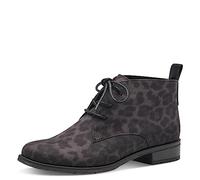 MARCO TOZZI Women's 2-25101-41 Lace Boot Flat, Leo Dk.Grey, 4