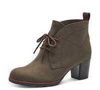 MARCO TOZZI Women's 2-25107-41 Lace Boot Heel, Khaki Comb, 4