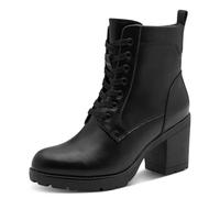 MARCO TOZZI Women's 2-25204-41 Lace Boot Heel, Black, 6.5