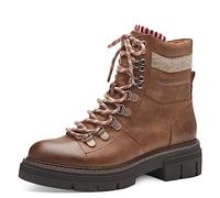 MARCO TOZZI Women's 2-25780-41 Lace Boot Flat, Cognac Comb, 5.5