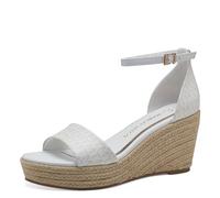 MARCO TOZZI Women's 2-28028-42 Sandal, WHITE COMB, 6.5