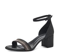 MARCO TOZZI Women's 2-28301-41 Sandal Heel, Black Glitter, 6.5