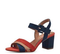 MARCO TOZZI Women's 2-28323-42 Heeled Sandal, Navy Comb, 7.5