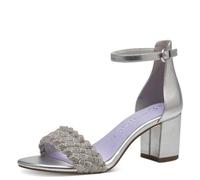 MARCO TOZZI Women's 2-28399-42 Heeled Sandal, Silver Comb, 5