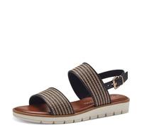 MARCO TOZZI Women's 2-28605-42 Wedge Sandal, Black Comb, 4