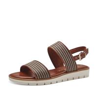 MARCO TOZZI Women's 2-28605-42 Wedge Sandal, Cognac Comb, 3.5