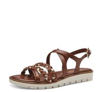 MARCO TOZZI Women's 2-28608-42 Wedge Sandal, Cognac Comb, 6.5
