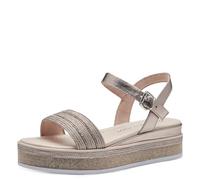 MARCO TOZZI Women's 2-28700-42 Wedge Sandal, Metallic Rose, 4