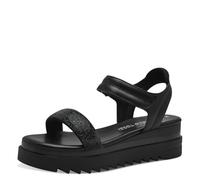 MARCO TOZZI Women's 2-28708-42 Wedge Sandal, BLACK COMB, 6.5