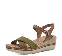 MARCO TOZZI Women's 2-28722-42 Wedge Sandal, FERN GREEN COM, 5.5