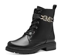 MARCO TOZZI Women's 2-85202-41 Lace Boot Flat, Black/Gold, 5