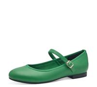 MARCO TOZZI Women's Ballerina Soft Feel Me Footbed Vegan 2-24226-42 Ballet Flat, Green, 6.5 UK