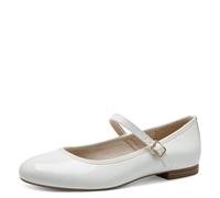 MARCO TOZZI Women's Ballerina Soft Feel Me Footbed Vegan 2-24226-42 Ballet Flat, White, 6.5 UK