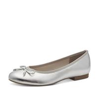 MARCO TOZZI Women's Ballet Flats, Soft Feel Me Footbed, Soft Lining, Vegan, 2-22135-42 Ballet Flats, Silver, 8.5 UK