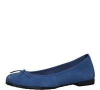 MARCO TOZZI Women's Block Heel, Soft Feel Me Footbed, Made Leather, Ideal for Business and Leisure 2-2-22100-20 Ballet Flat, Blue Royal Nubuck, 4.5 UK