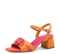 MARCO TOZZI Women's Comfortable Buckle Heel Sandals, Mango Comb, 8 UK