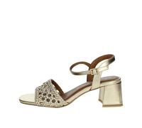 MARCO TOZZI Women's Elegant Hole Pattern Heeled Sandals, gold, 6 UK